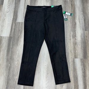 Andrew Marc black suede-like skinny leggings pants size XL NEW